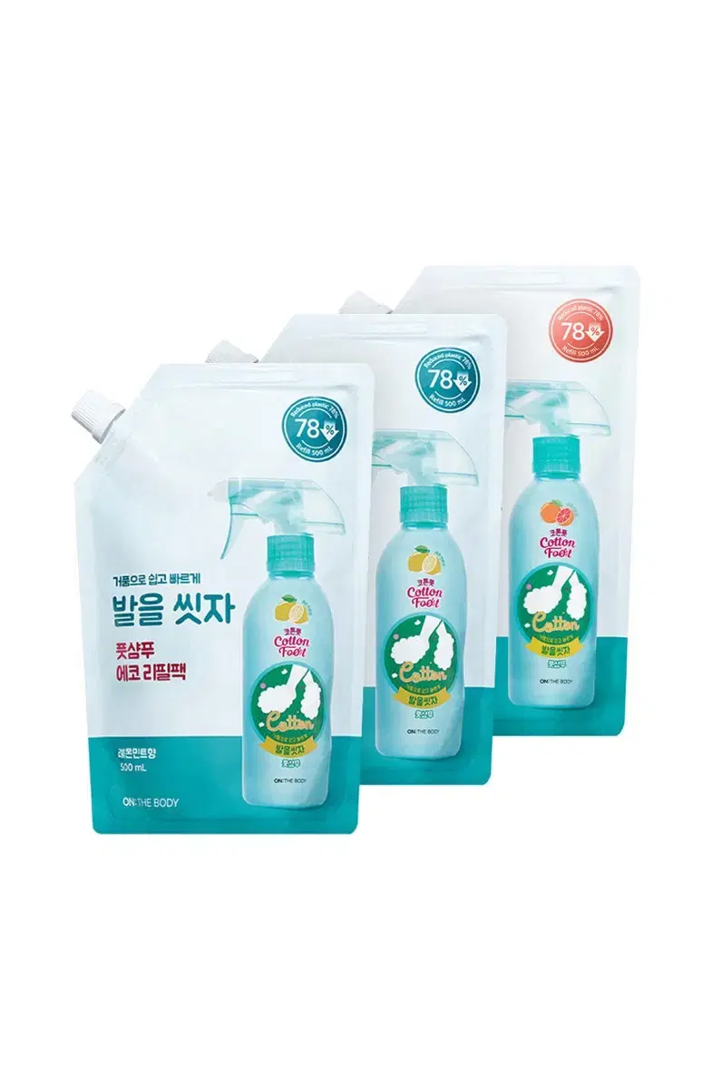 온더바디 발을 씻자 풋샴푸 리필 500ml x3